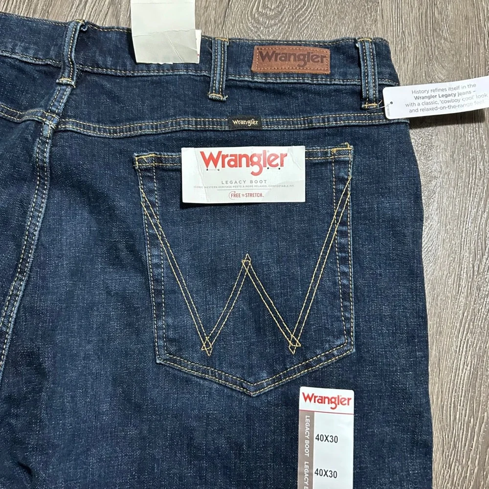 Wrangler Slim Boot 77 Jeans 40x30 Dark Wash Legacy Bootcut Stretch New with Tags